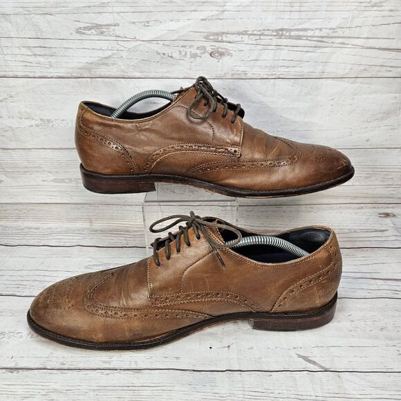 Cole Haan Men\'s Harrison Oxford Size 10.5 M Tan Brown Leather Wingtip Dress Shoe main image 6